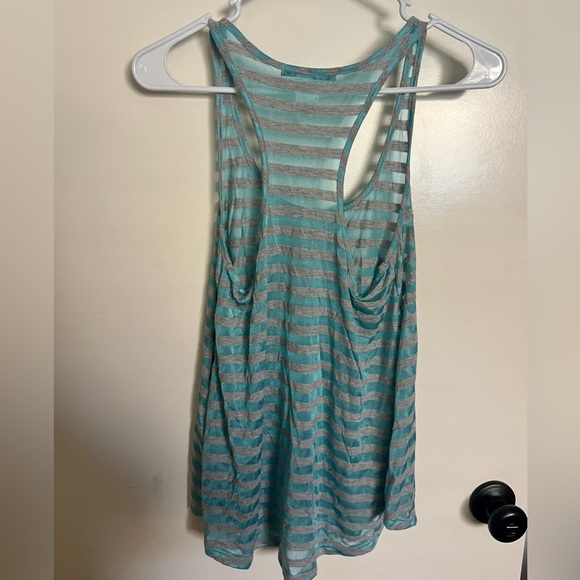 Light blue/turquoise and gray tank top - juniors size large - Picture 3 of 3